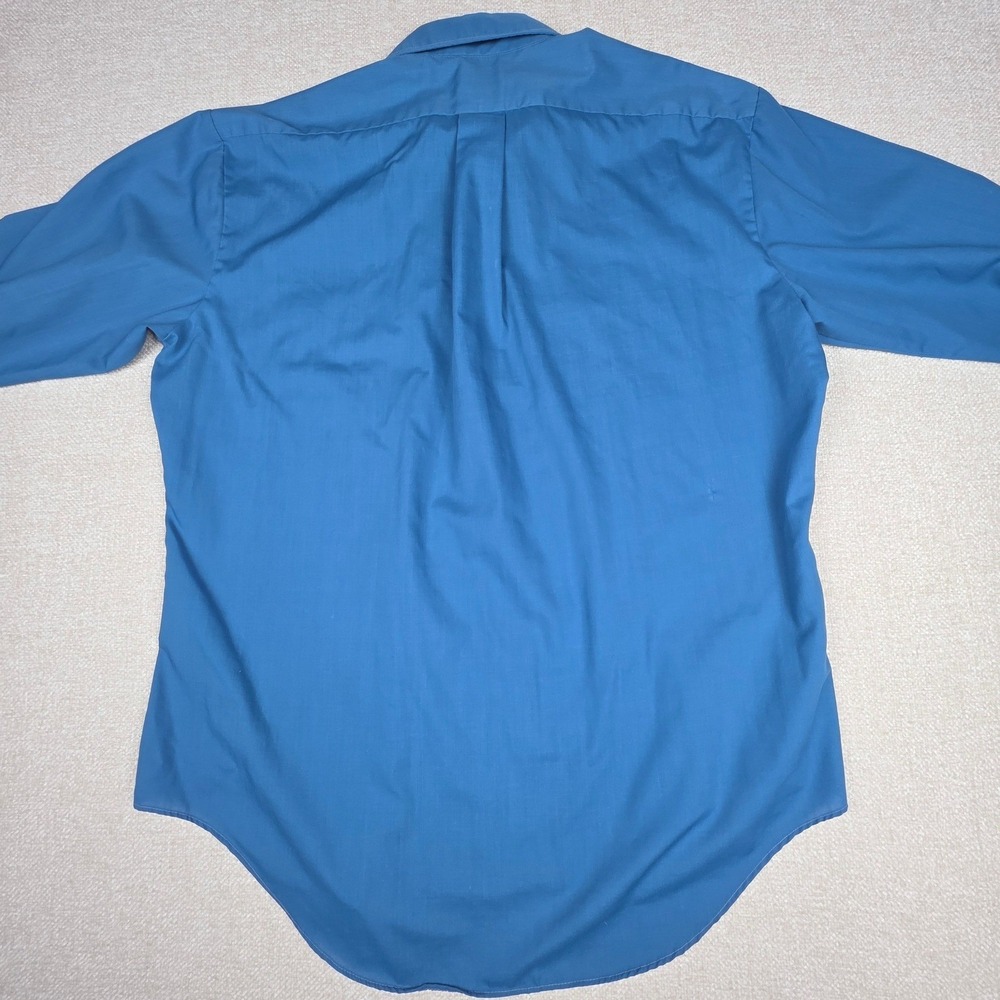 Vintage Kmart Permanent Press Blue Button Down‎ Shirt Mens 16.5-33 Long Sleeve - Picture 4 of 9